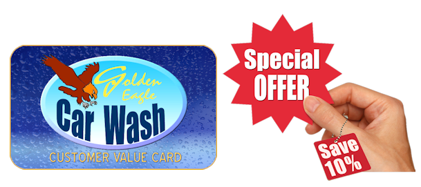 Golden Eagle Car Wash Customer value Card 10% Off